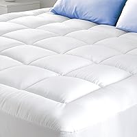NiagaraSleepSolution Cloud-Like Full Size 100% Cotton Mattress Topper - Breathable Cooling Pad for Back Pain Relief & Hot Sleepers