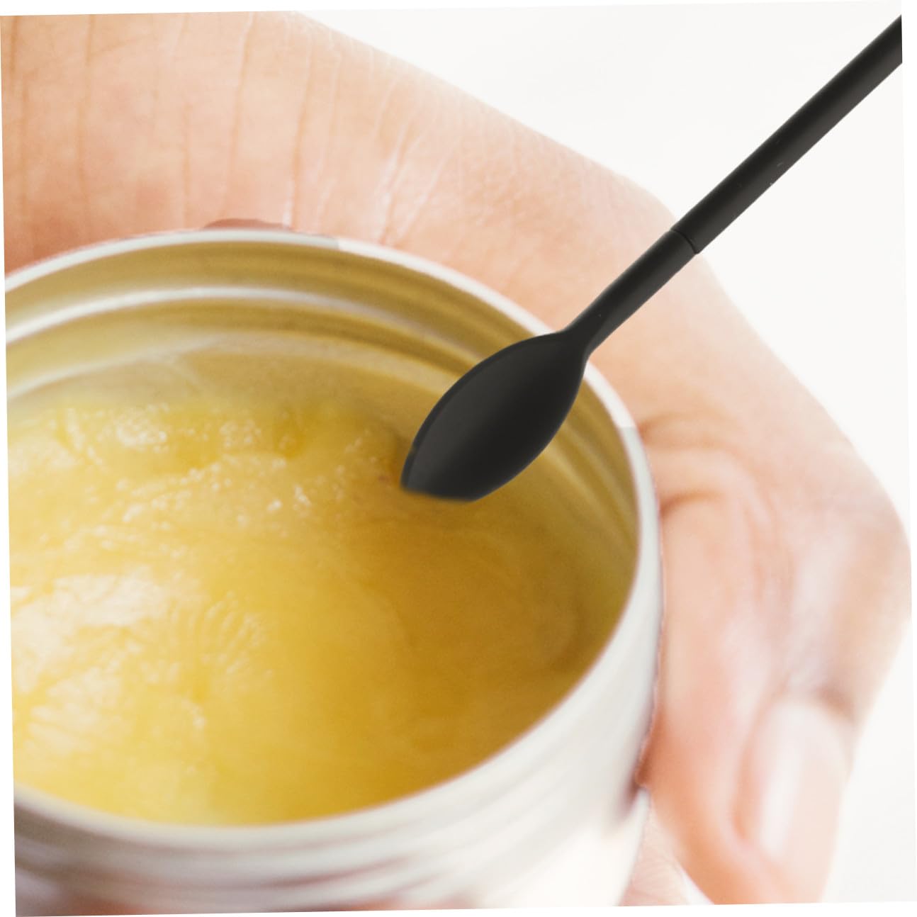 Kleiner Silikonspatel aus Schwarzem Silikon Leicht und Tragbar Praktischer Make Up Löffel und Backspatel zum Backen und Kosmetik Verwenden