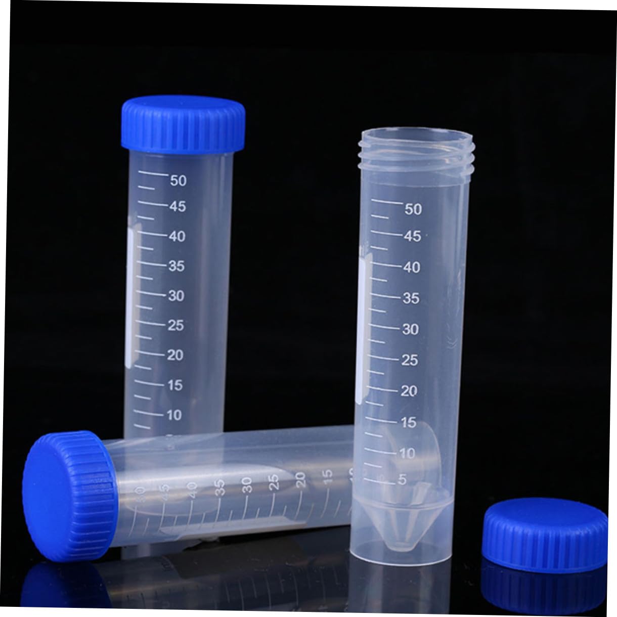 MAGICLULU 81piezas Tubos de Centrífuga Probetas de Plástico con Tapa para Experimentos de Laboratorio Químico Gradilla para Tubos de Ensayo
