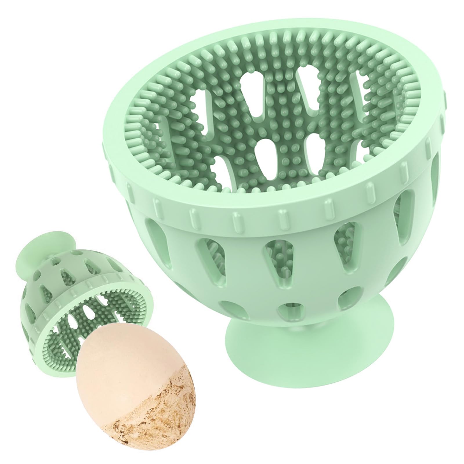 Spazzola Per Pulire Uova In Silicone - Lavauova Con Ventosa, Blu, Diametro 5.8cm - Foto 8