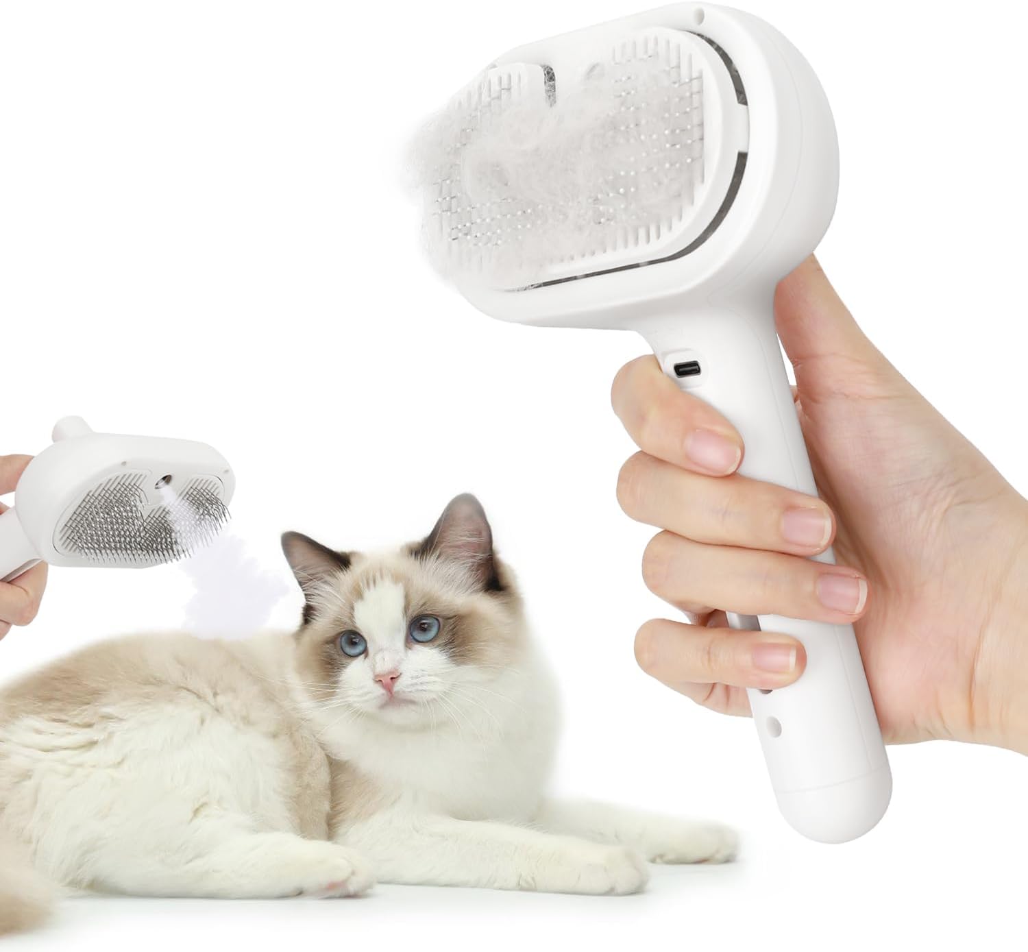 Cat Steam Brush New Steamy Cat Brush 3 in 1 Cat Hair