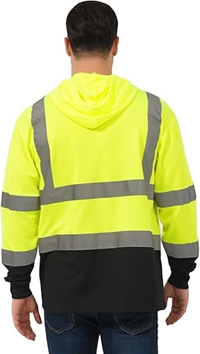 Miniatura 9 de ProtectX Camisetas de seguridad reflectantes de manga larga resistentes para hombre, de alta visibilidad para construcción, clase 2-3 tipo R