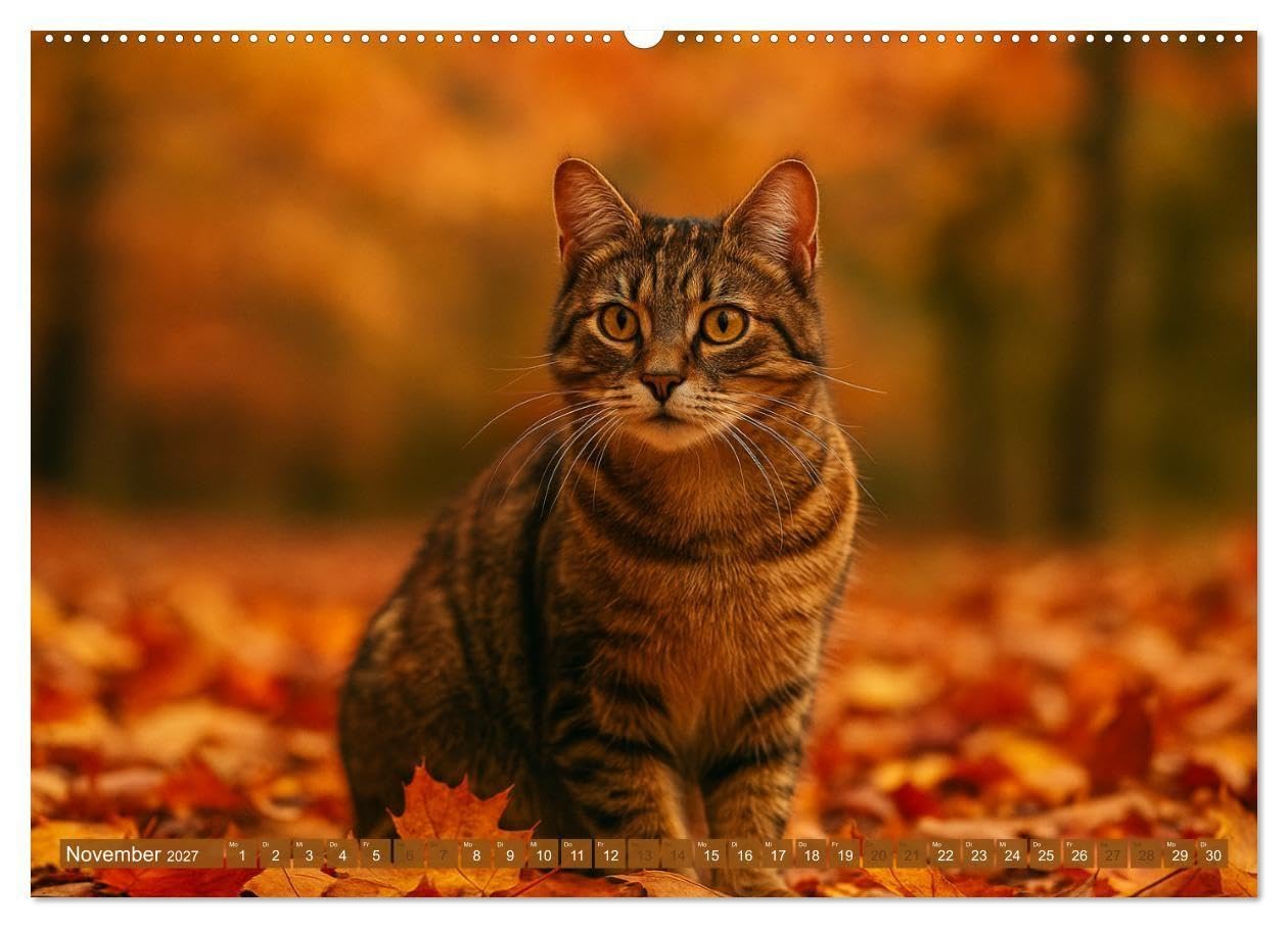 Katzenblicke – Eleganz und Anmut (hochwertiger Premium Wandkalender 2027 DIN A2 quer), Kunstdruck in Hochglanz: Kunstvolle Katzenbilder fürs ganze Jahr (CALVENDO Tiere)