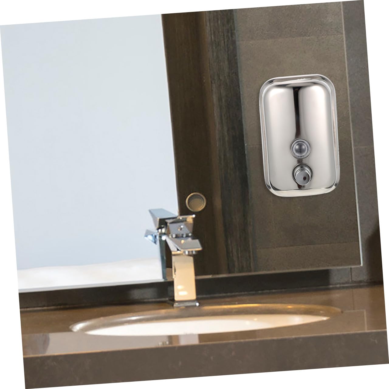 Seifenspender mit Multifunktionalem Design Manueller 1000ml aus Edelstahl Wand für Badezimmer und Öffentliche Räume Wie Krankenhäuser und Schulen