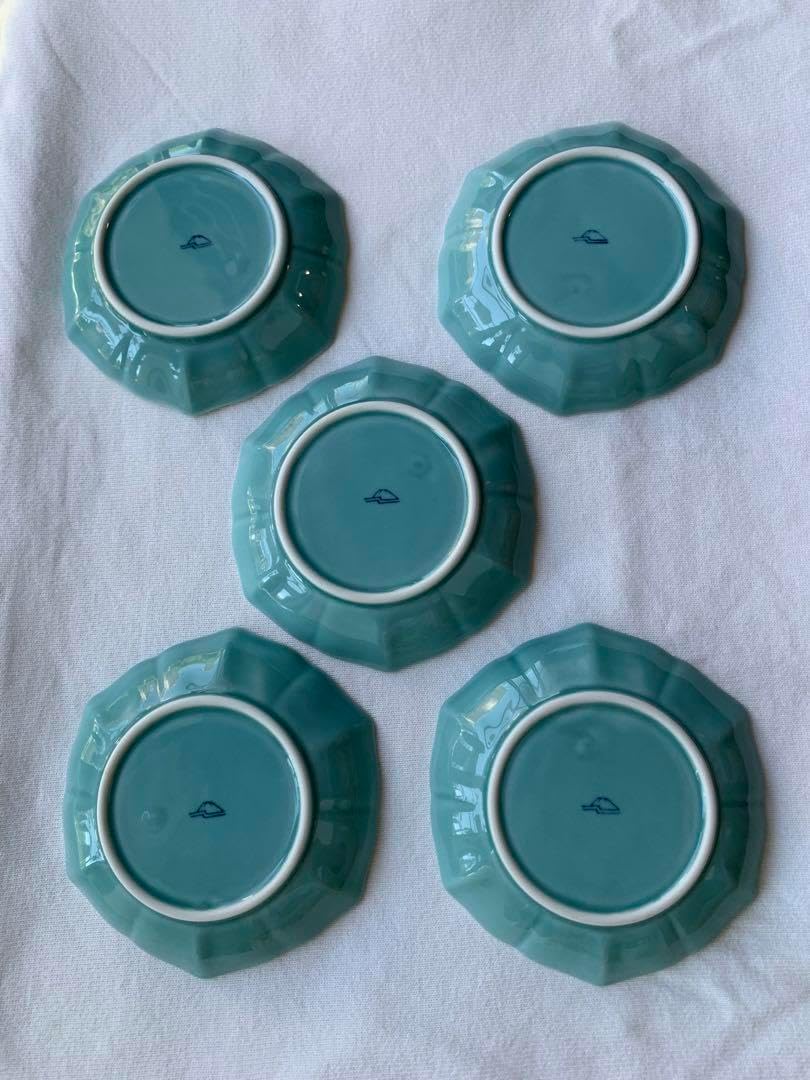 深川製磁 青磁小皿 5枚セット ≪3≫青磁 菊花小付 |