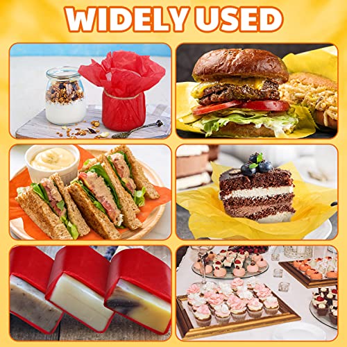 Estune 240 Pcs 12 x 12 Inch Deli Paper Sheets Sandwich Dry Wax Paper Oil Proof Food Basket Liners Food Wrapping Sheets for Bread, Party, Picnic, Festival, BBQ(Candy Color) by Estune - Image 7