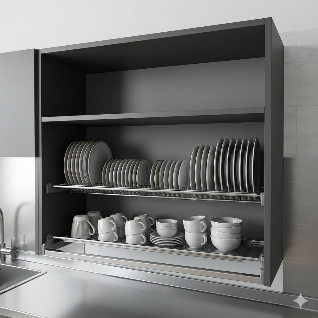 Scolapiatti da Incasso Calandrelli 56 cm, Acciaio Inox