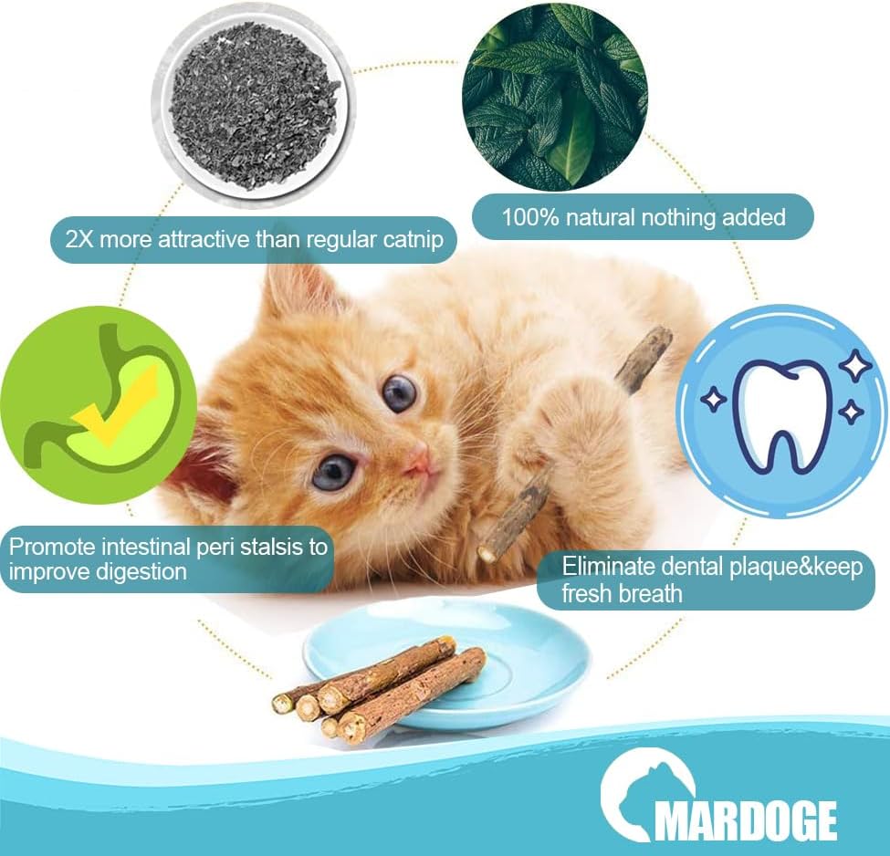 Miniatura 2 de Silvervine - Varillas para gatos, palitos naturales de hierba gatera Matatabi masticar dientes molar juguetes para gatos gatitos (15 piezas)