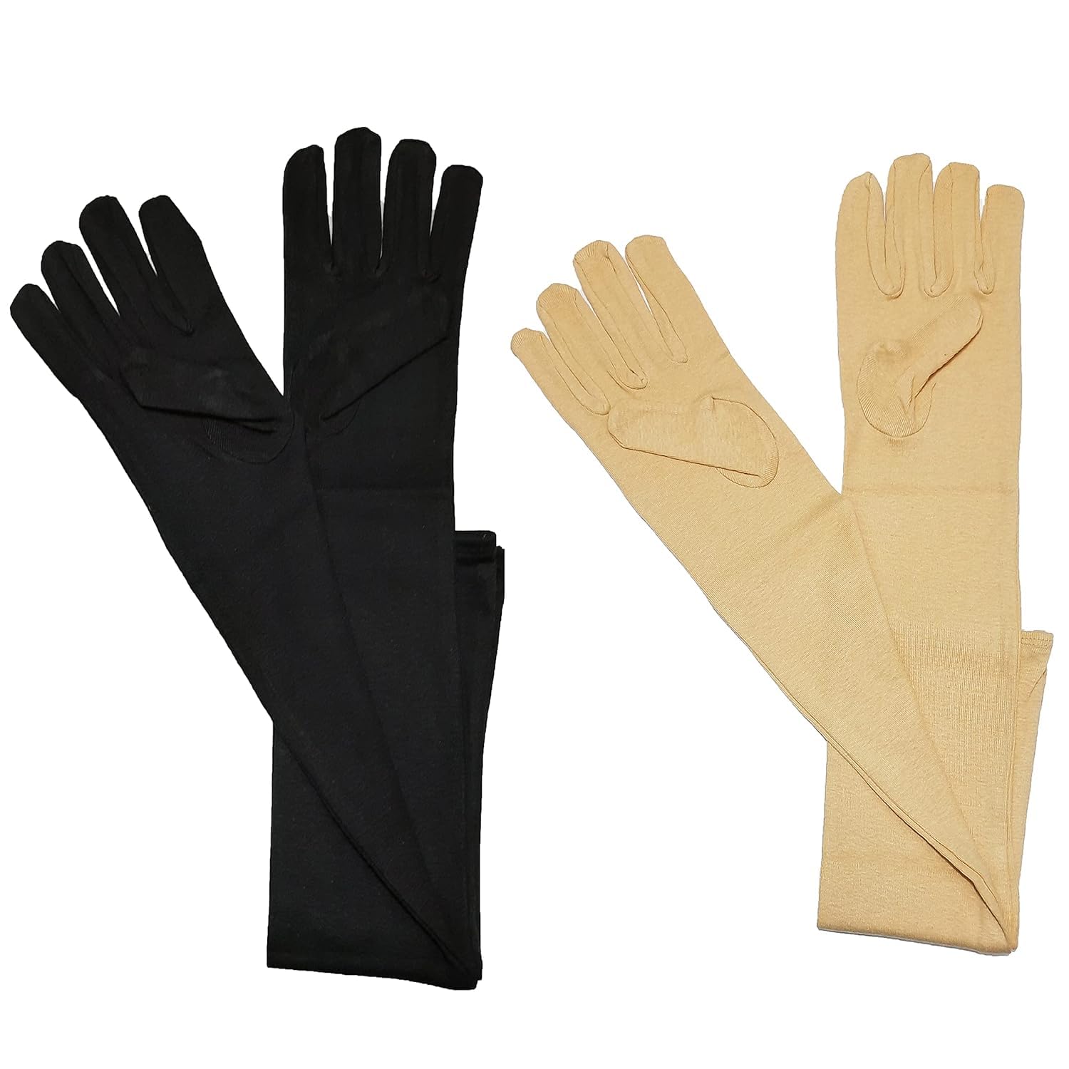 Women Cotton Long Gloves for Driving & Summer UV Protective, Pack of 2 Pairs-picture-11