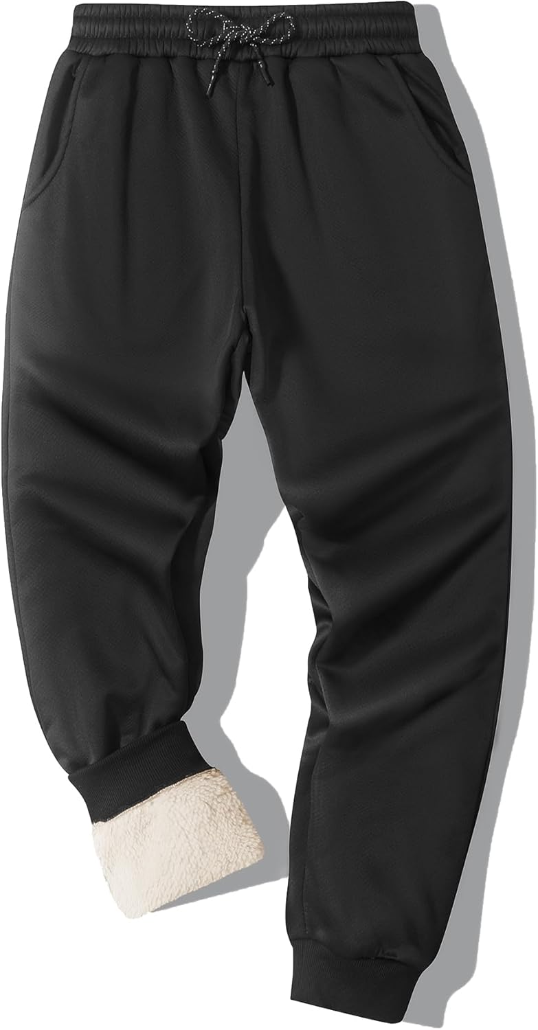 ZITY Men's Thick Fleece Winter Pants Heavyweight Warm Sherpa Lined Athletic Jogger Sweatpants with Pockets
