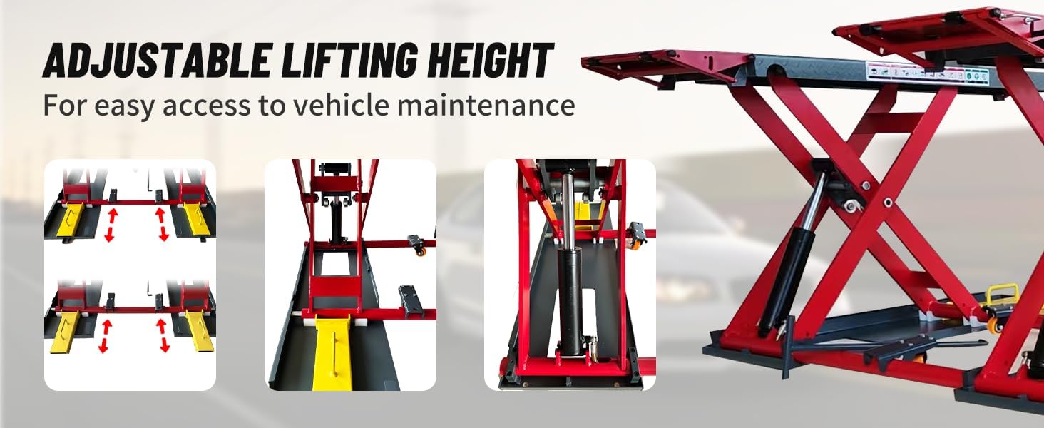 KATOOL Mid Rise Car Lift 7000lbs Lifting Capacity Max. Lifting Height 39" (More Easy to Access) Scissor Car Lift Scissor Jack for Home Garage and Shop, 110V