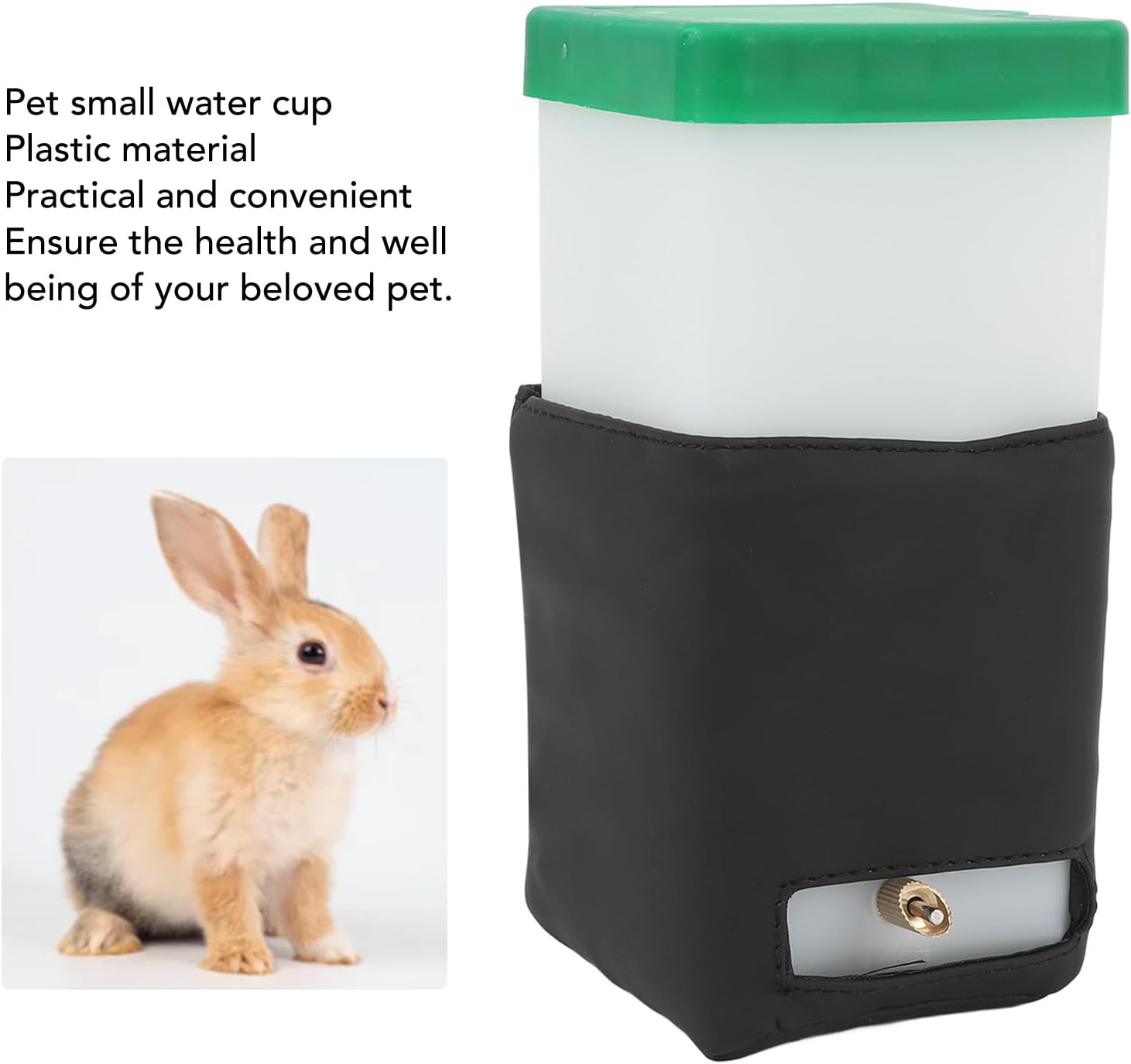 Heated Rabbit Water Bottle, 1L No Drip Water Bottle for Small Animal Rabbit Water Dispenser Heated, Constant Temperature Hamster Water Bottle for Rabbit Hamster Guinea Pigs Ferrets