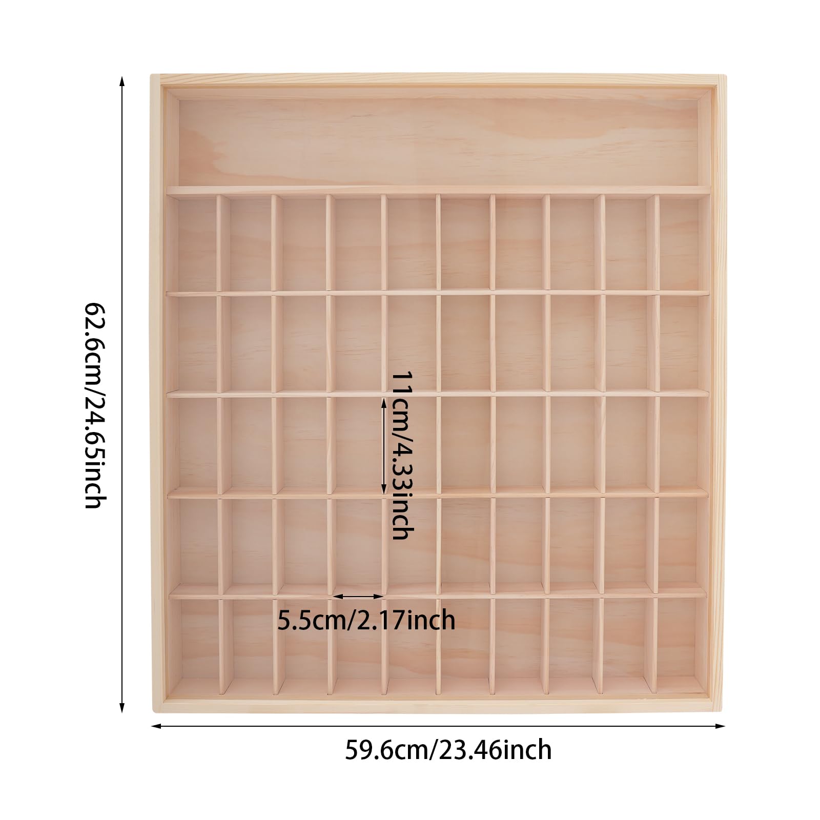 Vitrina de madera para minifiguras y figuras de acción, armario de vitrina montado en la pared con 50 compartimentos y puerta acrílica transparente, armario de colección a prueba de polvo para