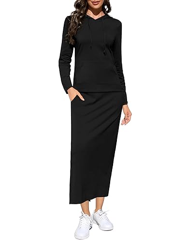 BeautyNee Women's 2 Piece Outfits Casual Short Sleeve Pullover Hoodie