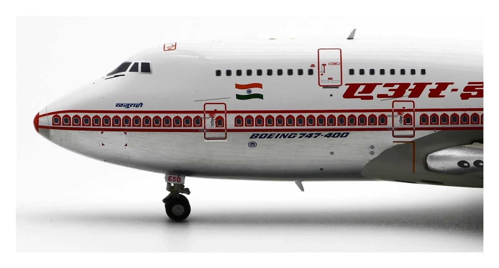 CLMJHG Modelo Irplane Avión de Juguete Modelo XX40033 alas 1:400 Air India Pulido Boeing B747-400 Modelo de avión Fundido a presión VT-ESO con Soporte