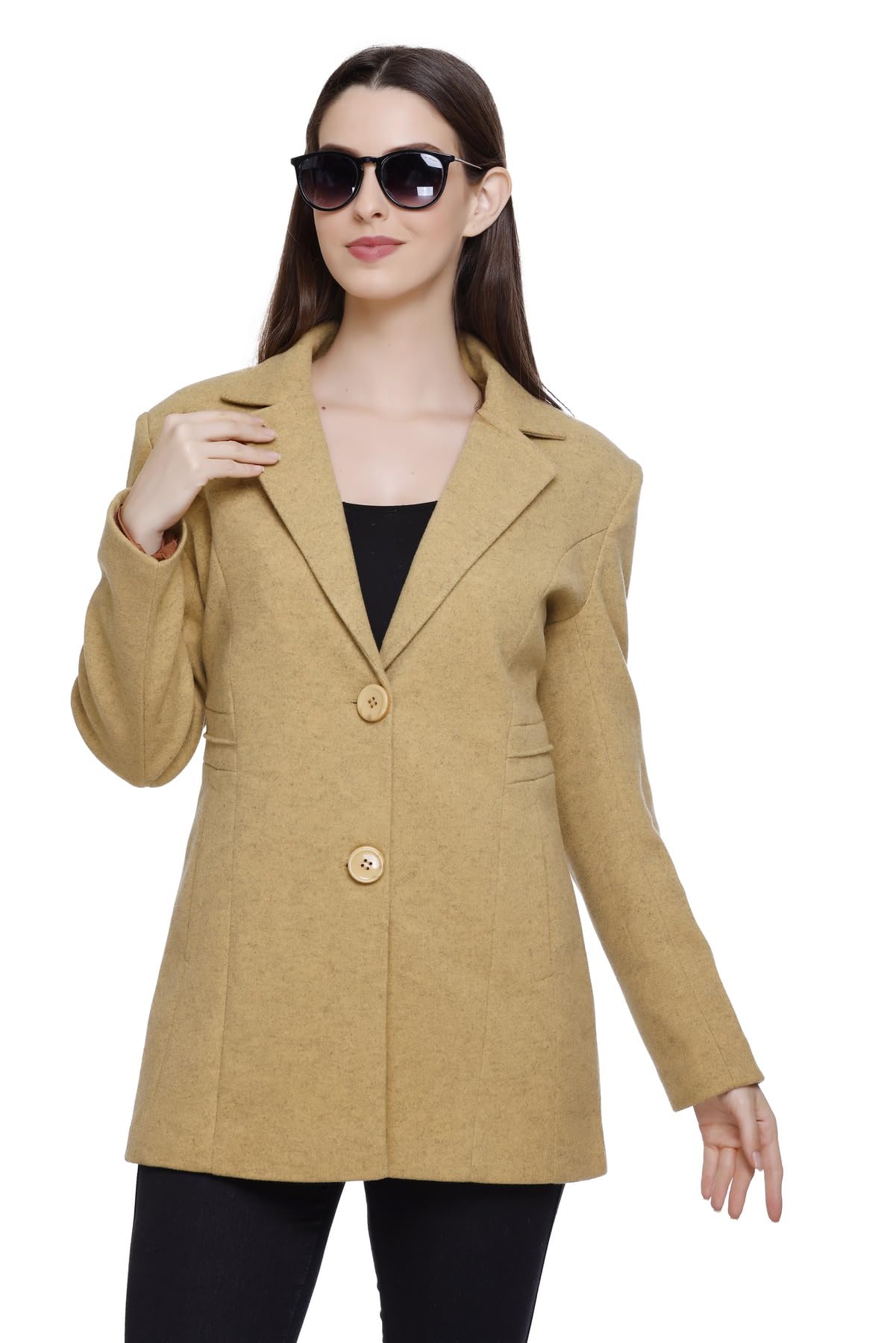 hood culture Women's Winter Tweed Stylish Coat-picture-13