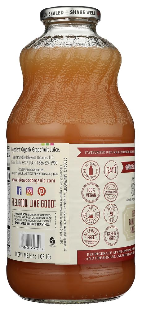 Organic Pink Grapefruit Juice (Pack of 12)