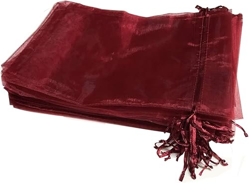 Miniatura 9 de ATCG 50 bolsas de organza transparentes con cordón grande de 8 x 12 pulgadas, decoración de festivales, bodas, fiestas, bolsas de maquillaje