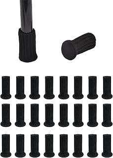 Calcetines para sillas, 24 unidades, elásticos, de punto, de fieltro, redondos, protectores para patas de sillas, ideales para proteger las patas de las sillas, evitan arañazos y ruidos (negro)
