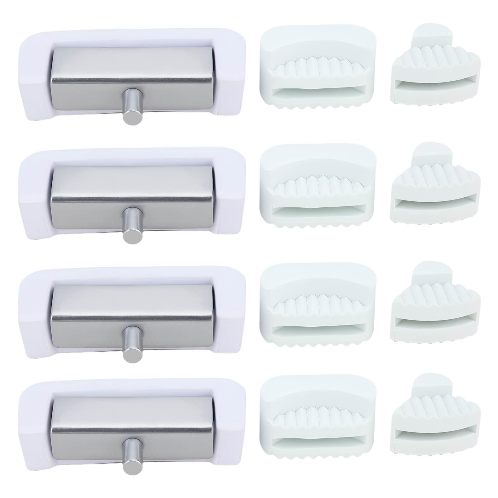 YINETTECH 2 Sets Rubber and Metal Industrial Sewing Machine Table Hinge Kit with Hooks and Pads