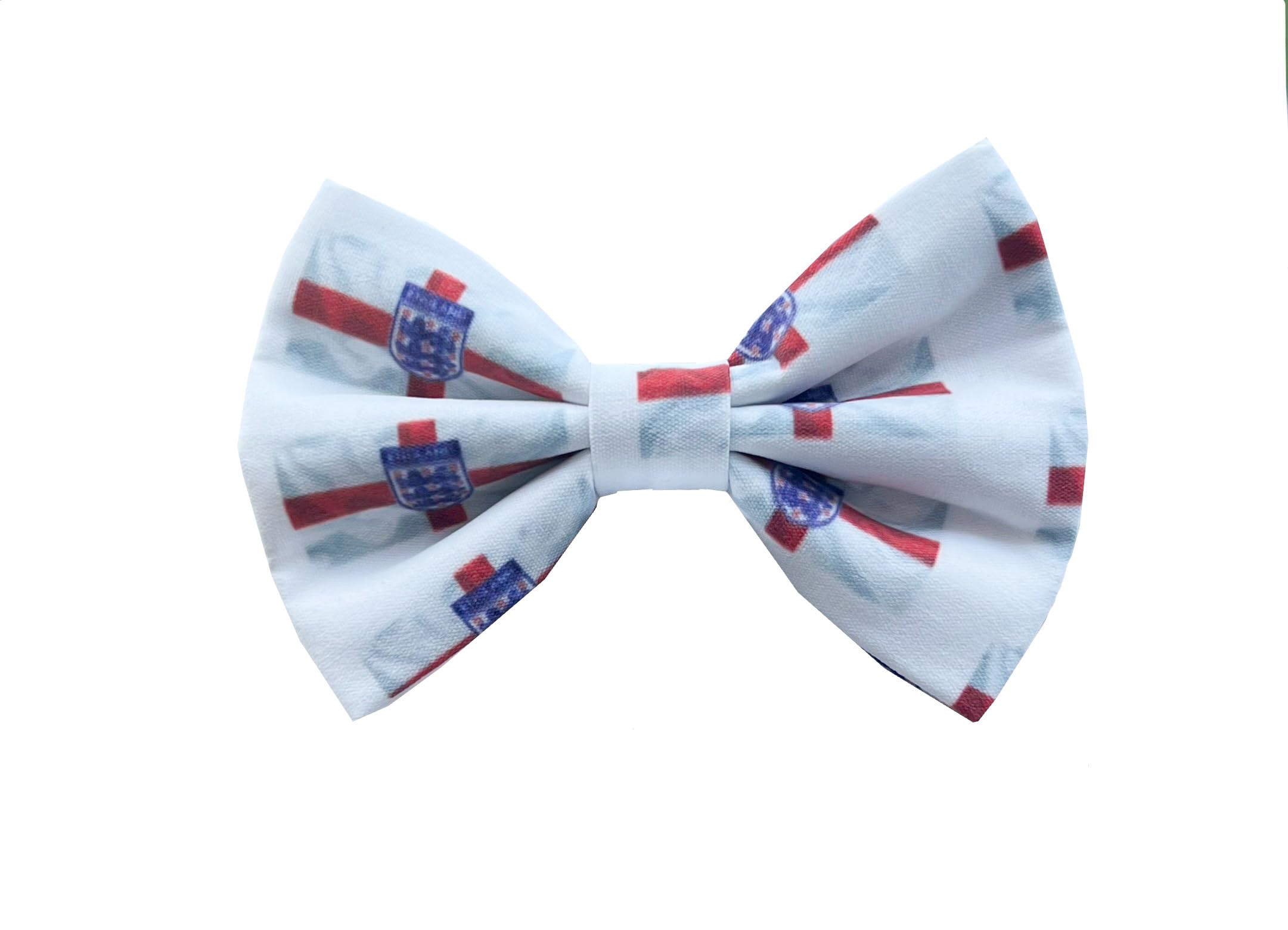 New Dogs Bow Tie Bowtie Football EURO Flag Paws England RED Elastic Band ACCESSORY Handmade UK (White flag Small)