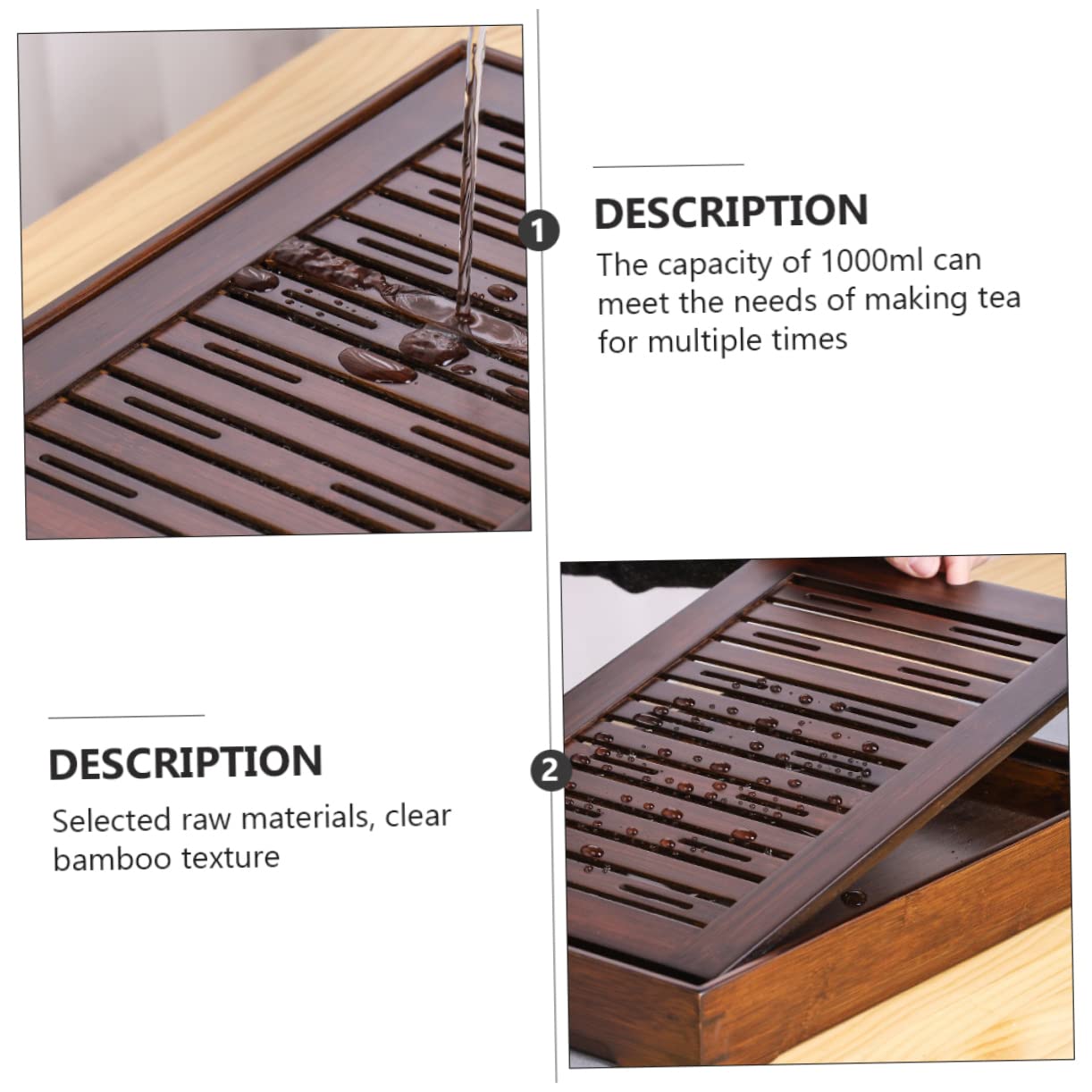 FUNOMOCYA 1pc Water Storage Tea Table Tray Gongfu Tea Serving Tray Chinese Tea Table Board Accessory Tray Household Tea Tray Food Serving Tray Water Storage Tea Tray Tea Pan