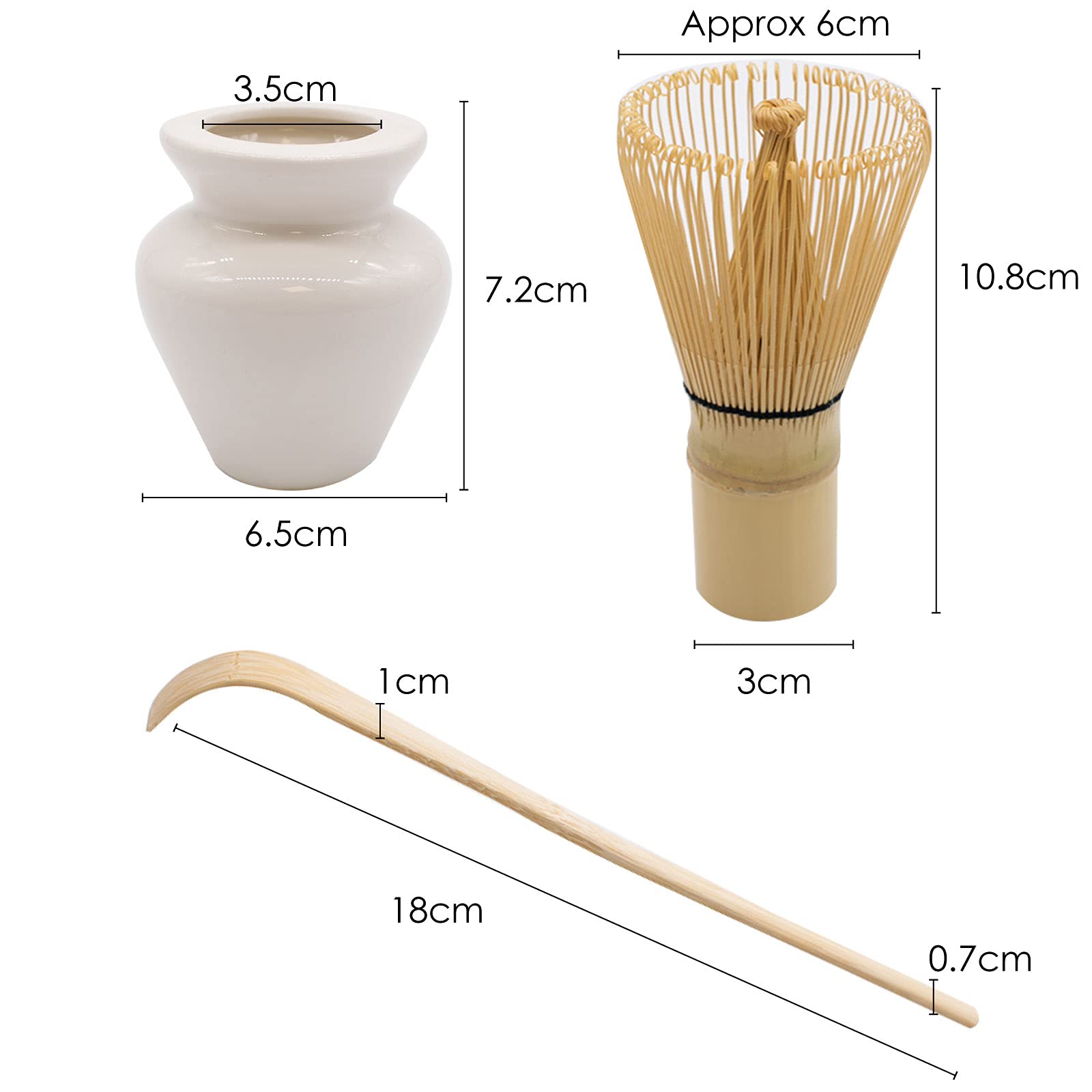 Matcha Set di 3 fruste in bambù Matcha, per la cerimonia del tè, la bevanda