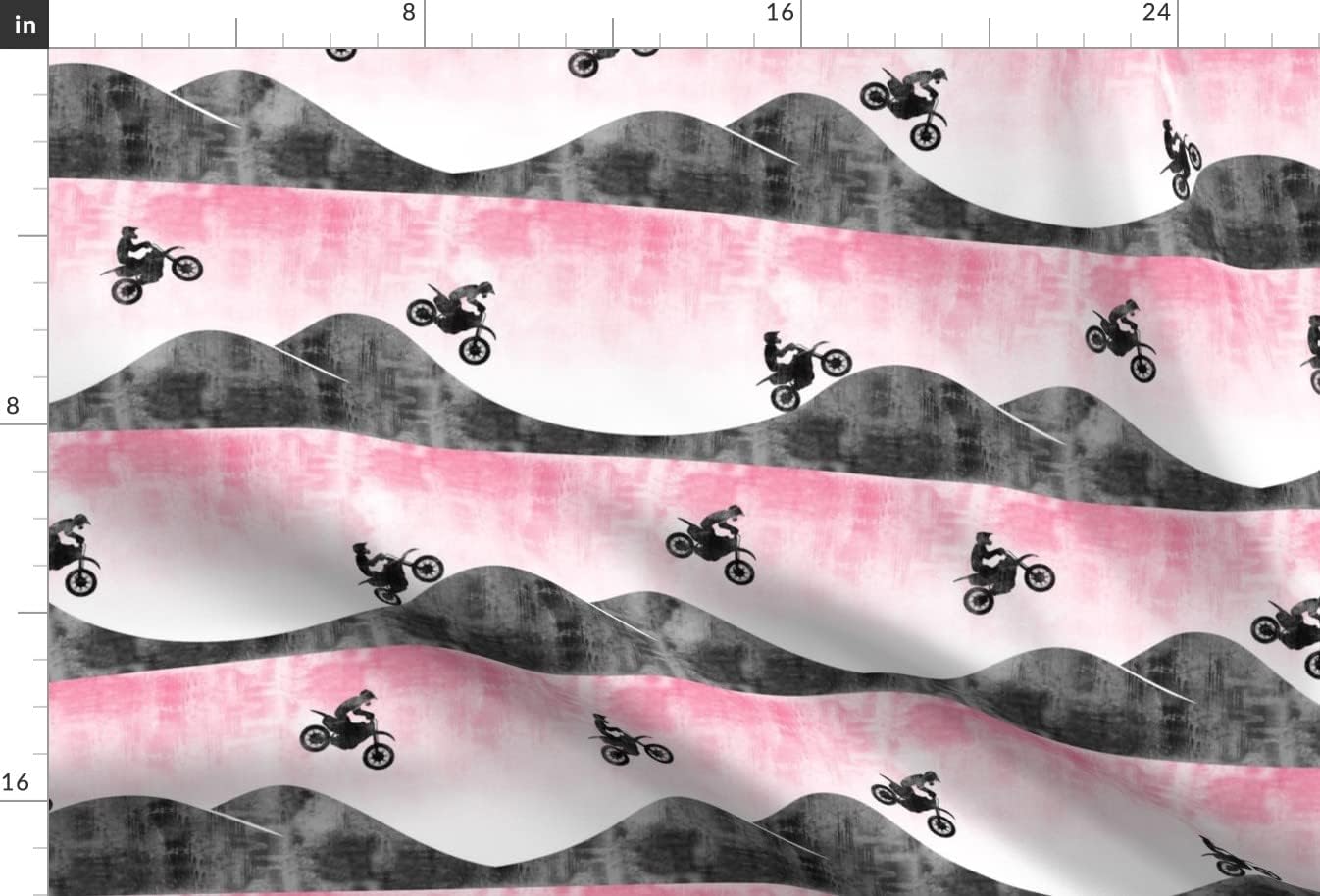 Spoonflower Fabric - Dirt Bike Pink Girl Motorcycle Printed on Minky Fabric by The Yard - Sewing Baby Blankets Quilt Backing Plush