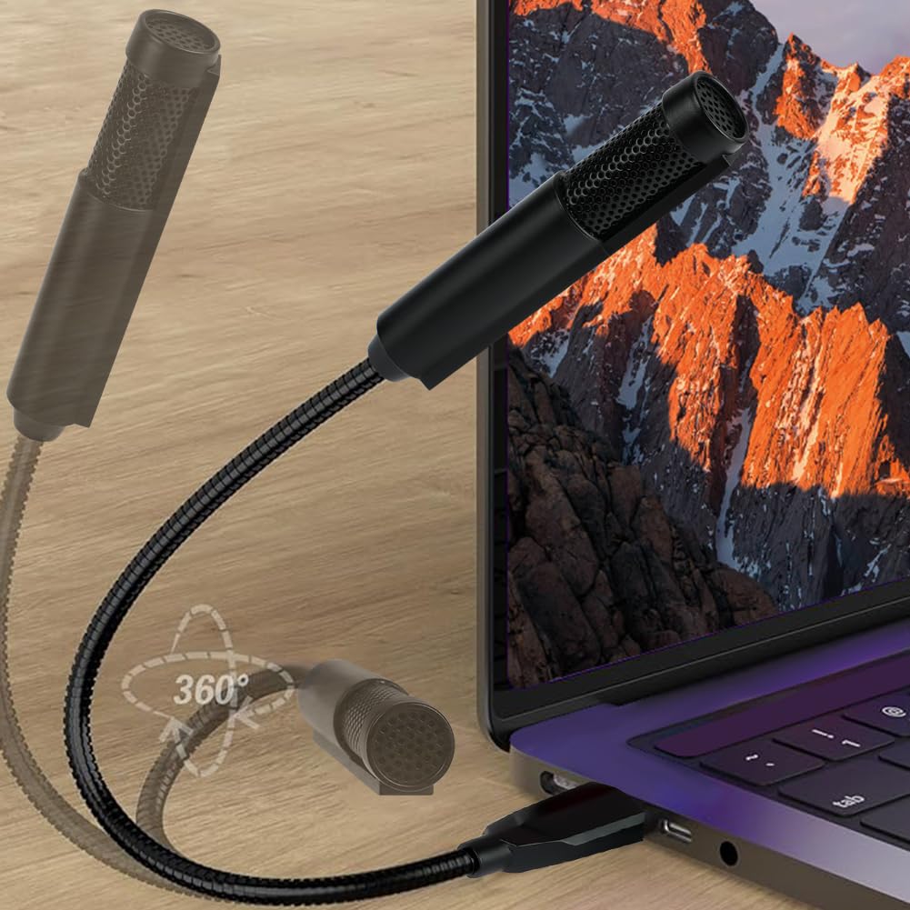 HOTUT USB Microfono per Computer, Microfono a Condensatore Omnidirezionale a 360°, Design Plug-and-Play, Microfono per PC Video Conferenza per Computer, Mac, Laptop, Skype, Registrazione, Podcasting