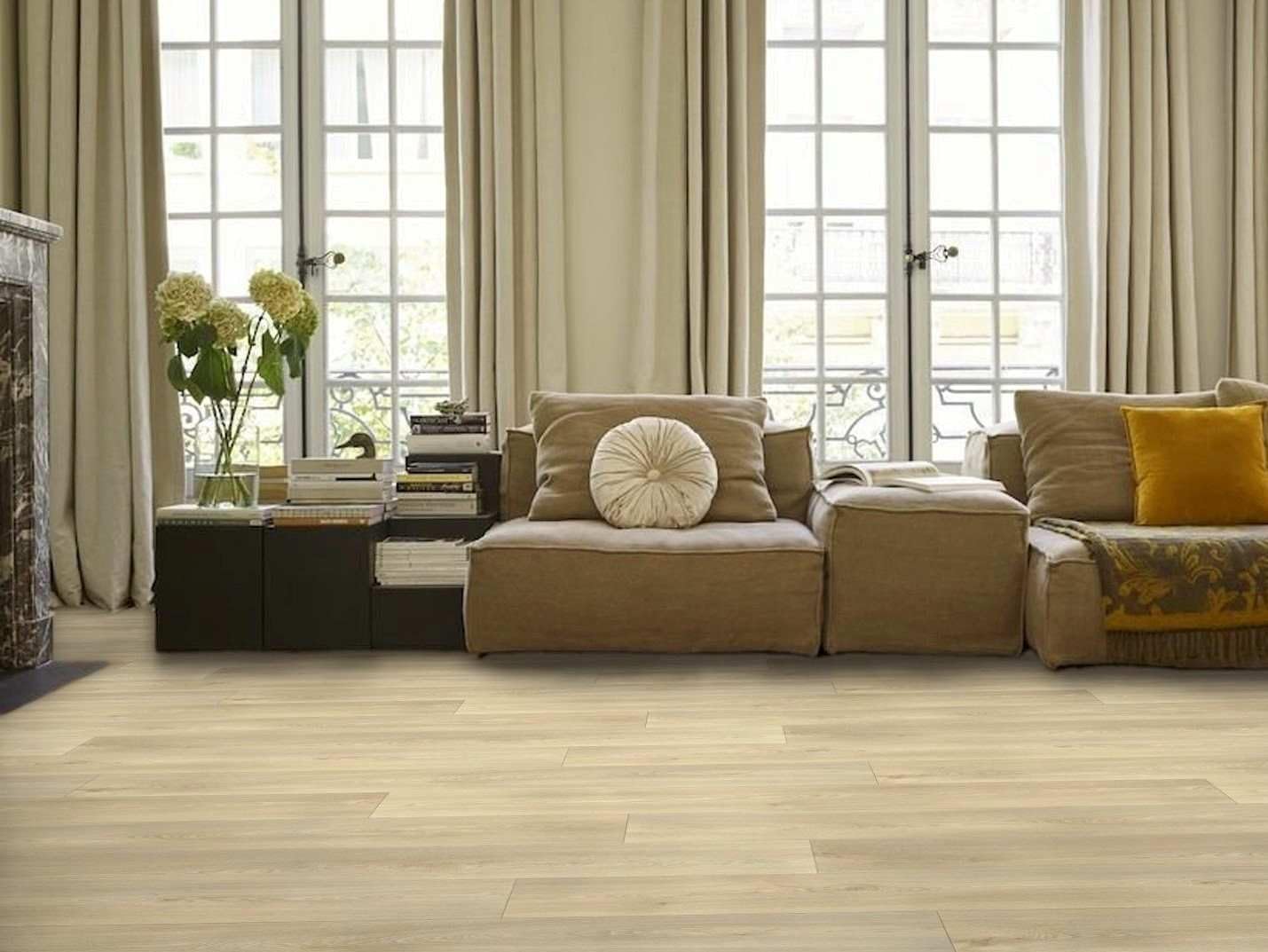 Pavimenti in PVC in stile legno semplice, chiaro, Taglio (4m di larghezza / 10m di lunghezza)