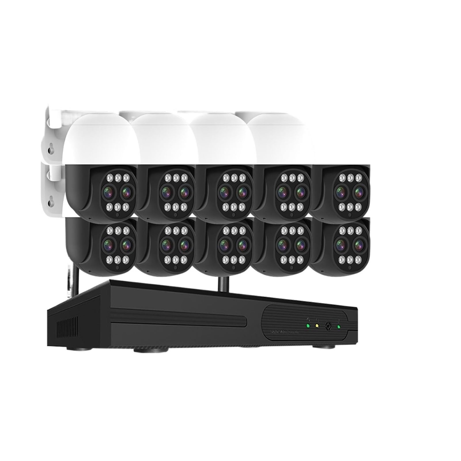 Kamera bezpieczeństwa, 4K 8MP 5MP HD CCTV System nadzoru 2-kierunkowy wodoodporny podwójny obiektyw PTZ kamera bezpieczeństwa IP 10CH P2P NVR zestaw wideo(None,8 Camera 10CH NVR)