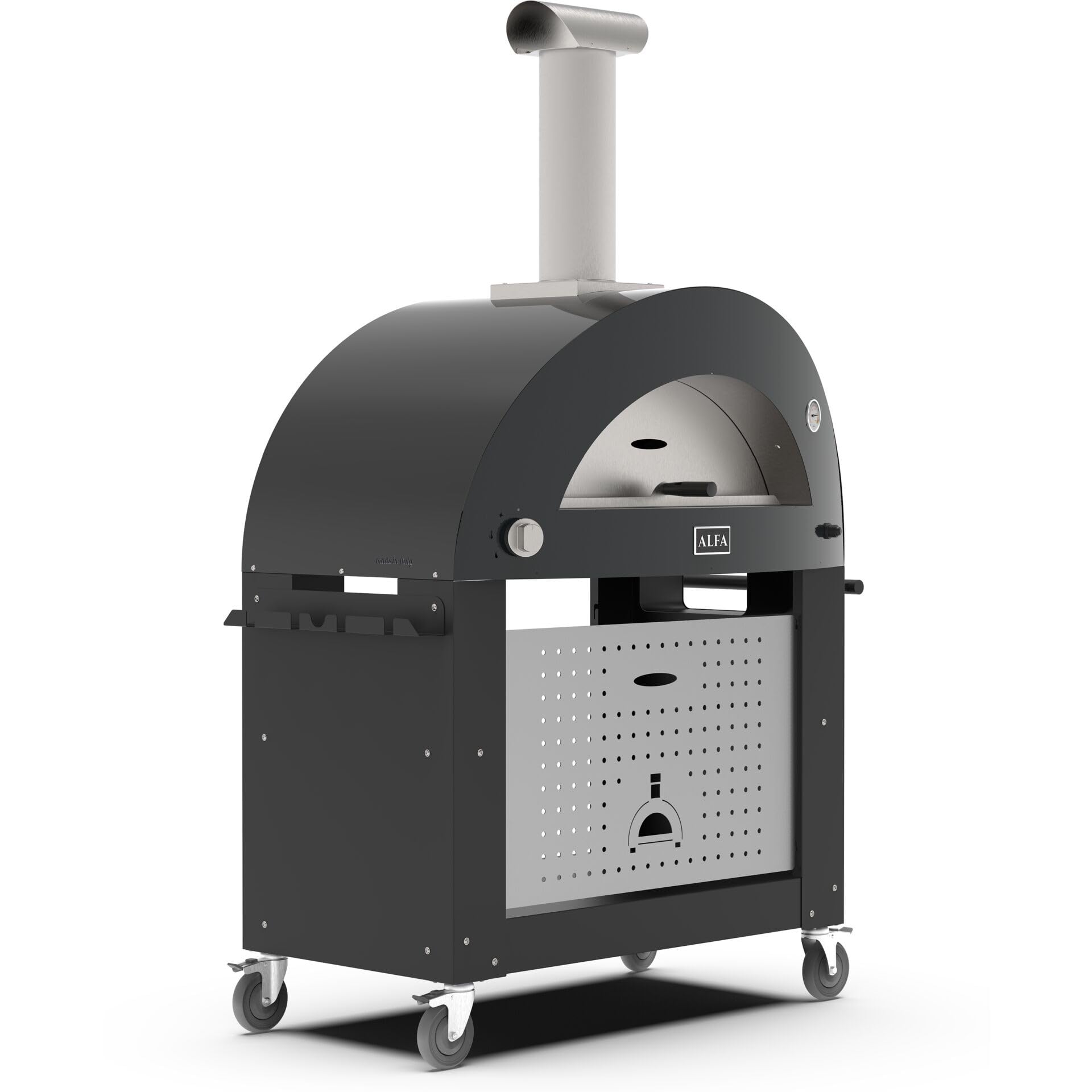 Alfa Forni Carrelli per barbecue e affumicatori della Marca Modello Base 3 Pizze Moderno Nero