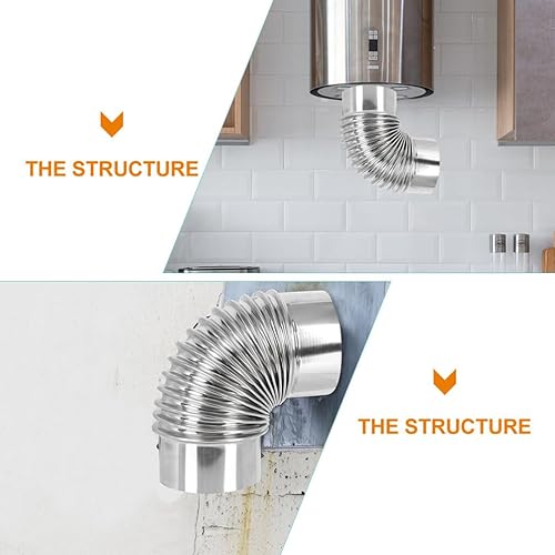 Miniatura 4 de Ciieeo Tubo de chimenea de acero inoxidable con ventilación de escape para codo de estufa de leña