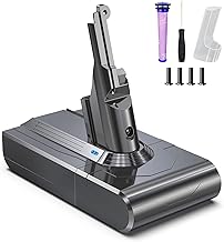 6,500mAh Battery Dyson V8, BuTurePre Battery for Dyson V8 SV10 Absolute Animal Fluffy Motorhead 21.6V with 1 Filter and 1 Screwdriver