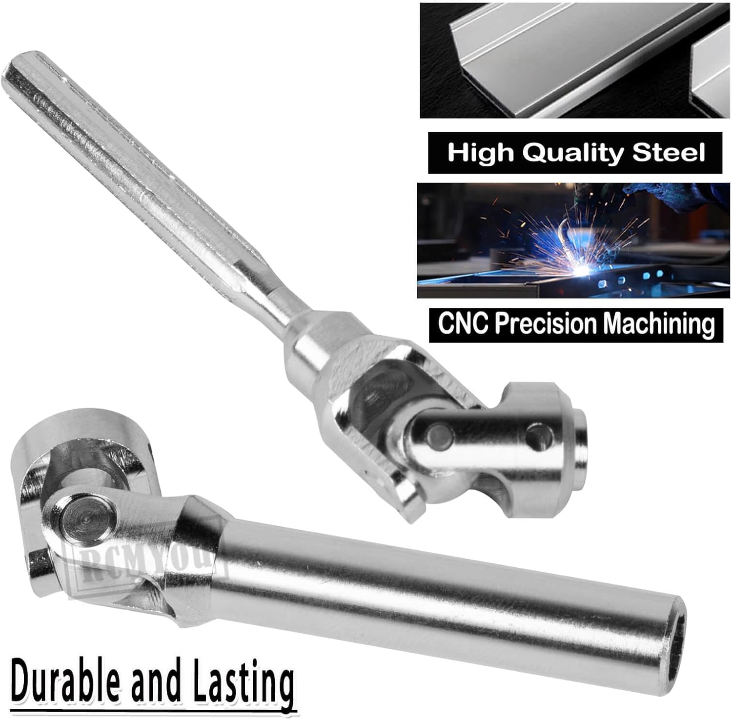 77-101MM Universal Drive Shaft Axles Upgrades Part for 1/10 SCX10 SCX10 II Redca t D90 Gen7 /Pro RC 4WD GEN8 RC Crawler,2PCS #45 Steel Driveshaft Hop-Ups,Silver