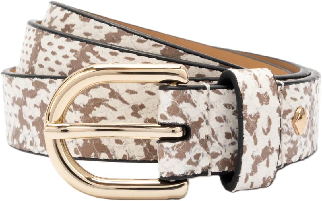 kate spade new york Women's 1 Inch Printed Snake Belt, Stylish Accessory for Everyday, Adjustable Fit