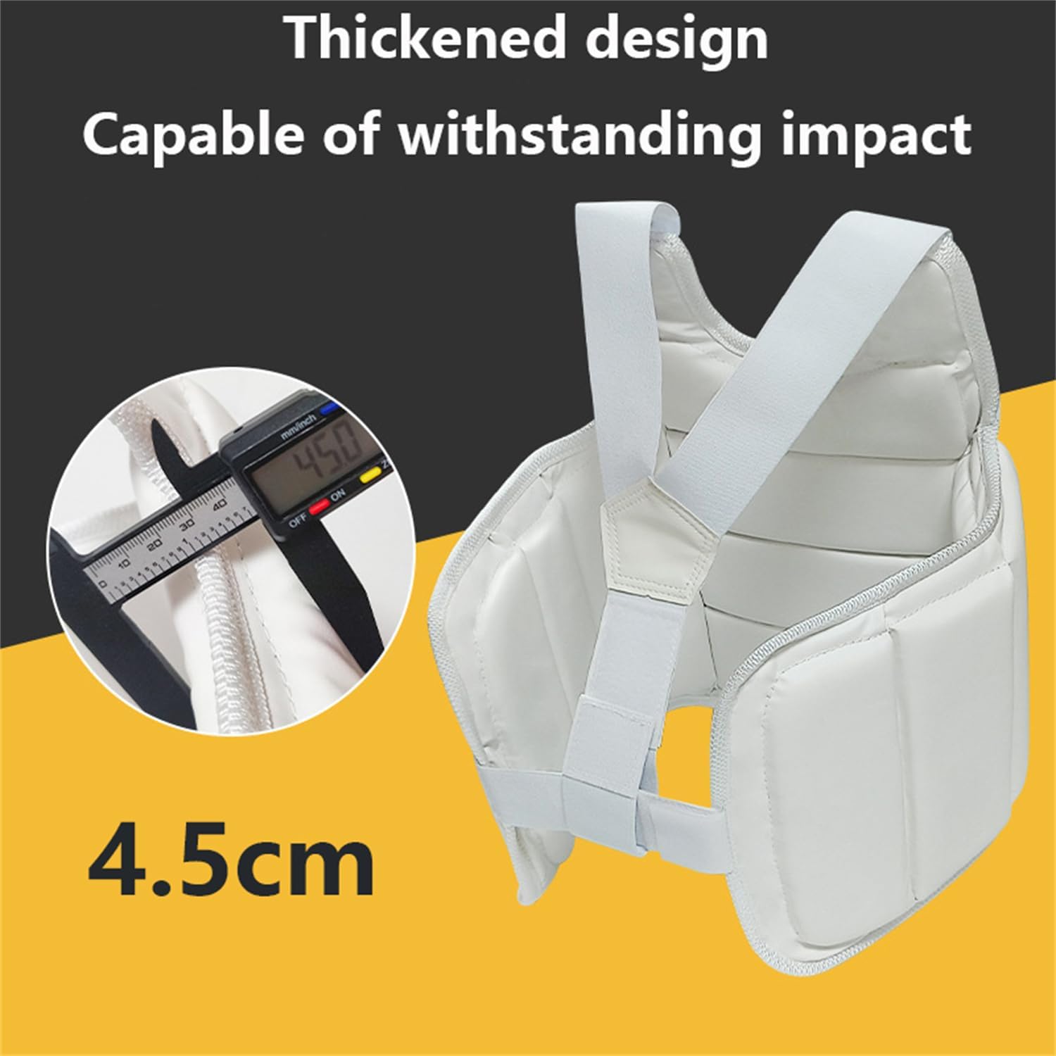 Karate Sparring Gear Chest Protector, White Reversible Taekwondo Boxing MMA Martial Arts Muay Thai Kickboxing Training Body Protector