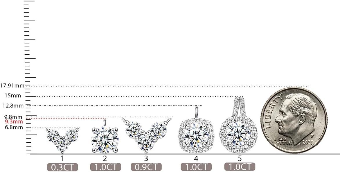 Moissanite Necklace Jewelry Gifts for Women: 18K White Gold Plated 925 Sterling Silver D Color VVS1 Lab Created Diamond Pendant, Anniversary Valentine Birthday Gifts for Wife Mom Girlfriend Her - Image 6