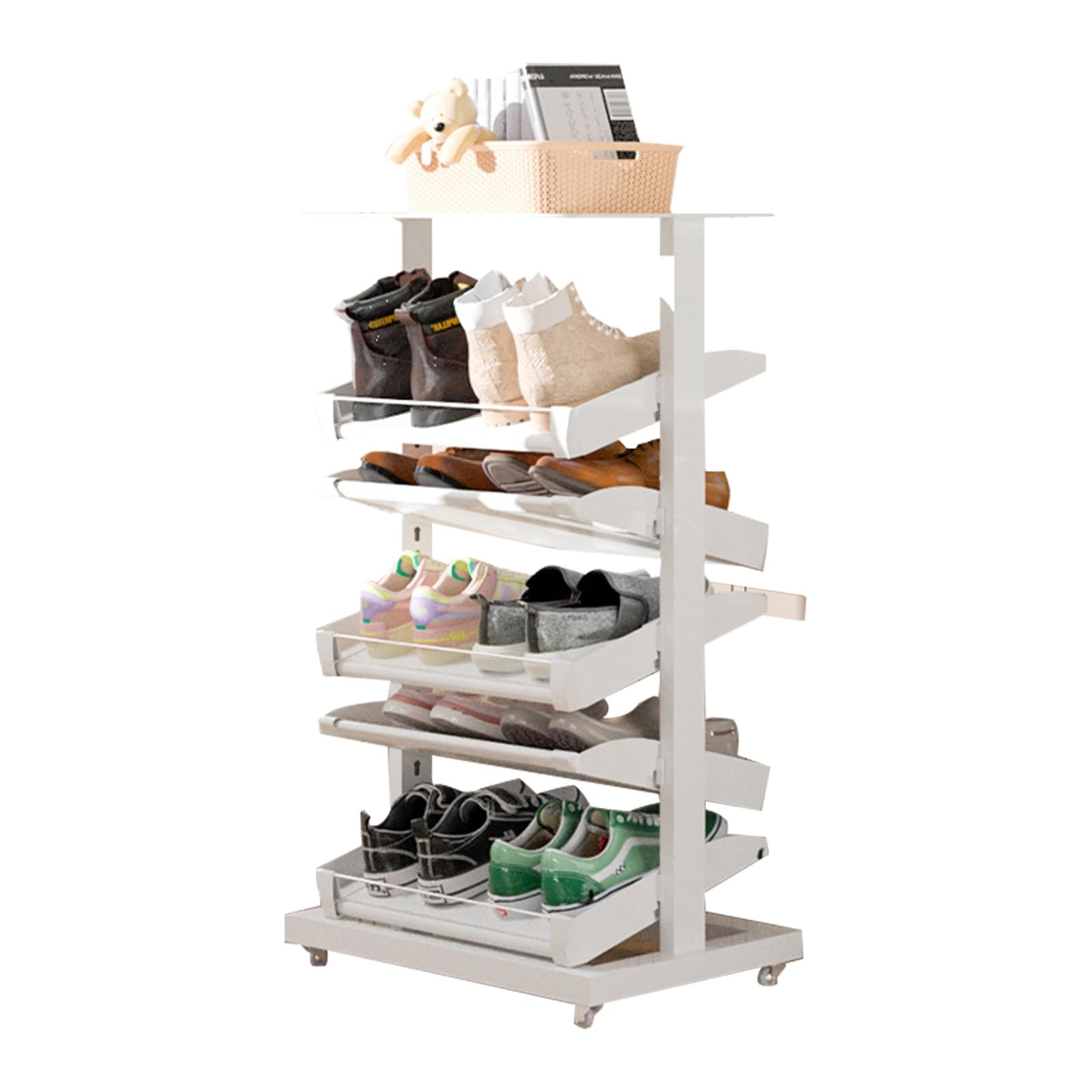 Étagère à chaussures rotative 360 à tablettes réglables pour couloir