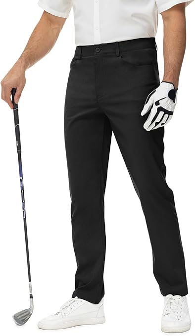 Rdruko Men's Golf Pants Stretch Dress Casual Slacks Lightweight Business Quick Dry Work with 5 Pockets