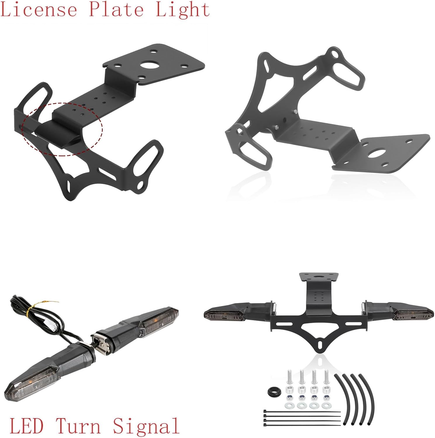 Z900 Fender Eliminator whit LED Turn Signal,License Plate Bracket - Rear Tail Tidy Compatible With 2025 2026 Z 900 Z900SE LICENSE PLATE Mount Light and Blinker Kits (Smoke)