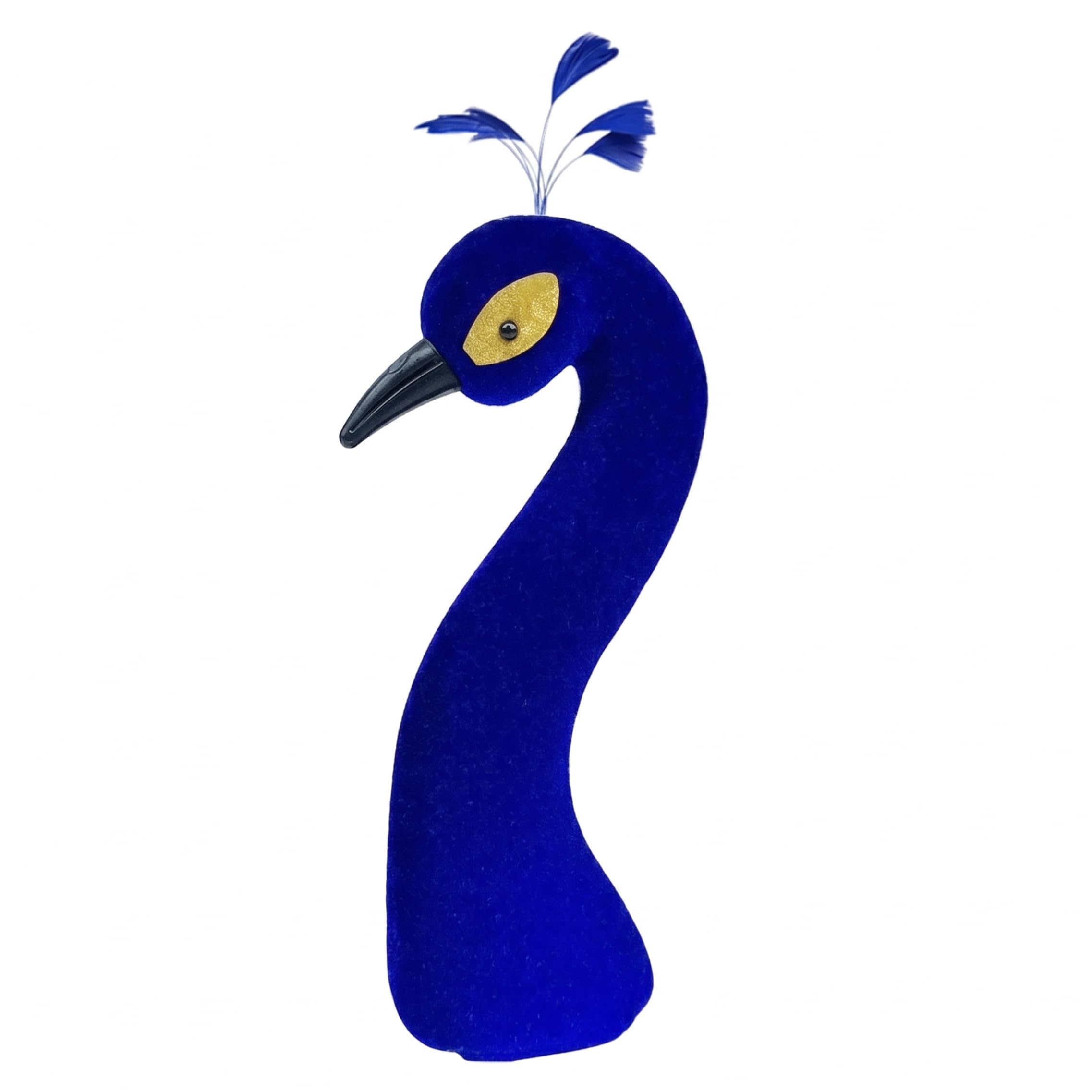 Décor d'arrangement floral tête de mannequin paon figurine bleue design intérieur