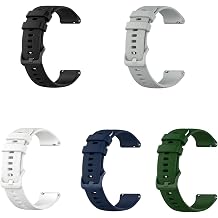 22mm Men Soft Silicone Watch Band 5 Pack