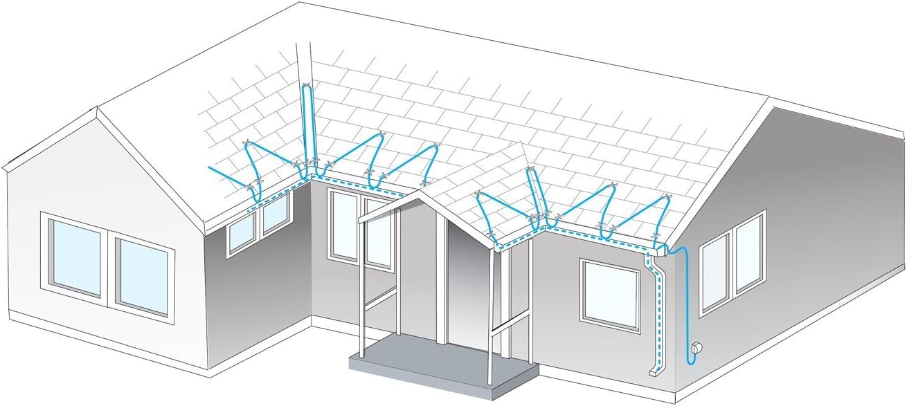 KING SRP126-87 Pre-Assembled Self-Regulating Pipe Trace Roof/Gutter De-Icing Heating Cable with Plug, 87.5-ft / 120V, Black