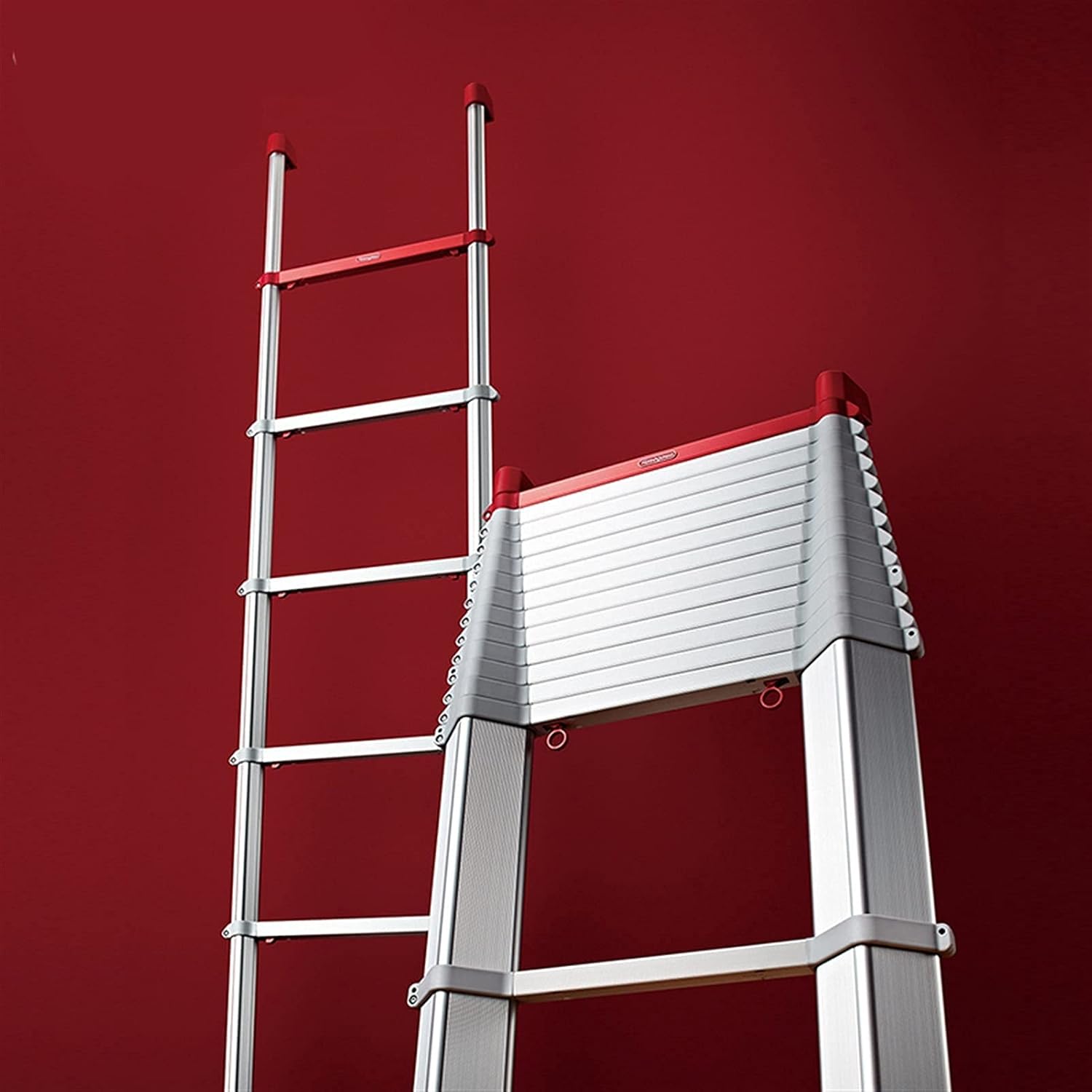 XZGDEN Aluminum Telescoping Extension Ladder,Multi Purpose Telescoping Ladder One Button Retraction Aluminium Extension Ladders Portable Folding Extendable Step Loft Ladder for Home (Size : 5.9M) : Tools & Home Improvement