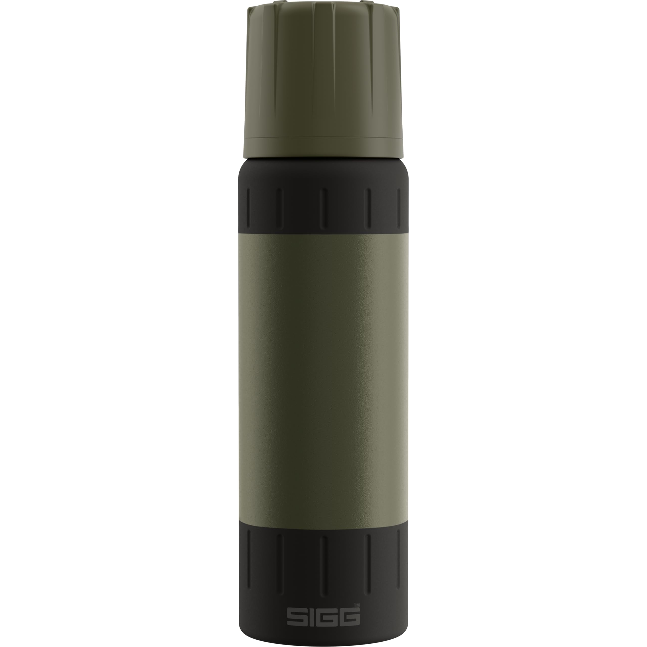 SIGG - Isolierte Trinkflasche - Thermosflasche Alpine Star Roasted Green mit Becher - 20 St. Heiß, 72 St. Kalt - Kompakt & Robust - Auslaufsicher - BPA-frei - Outdoor, Camping & Wandern - Grün - 0,75L