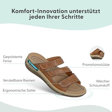 Orthofeet Women's Orthopaedic Sandals Style with Flexible Upper Material Sahara Sandals
