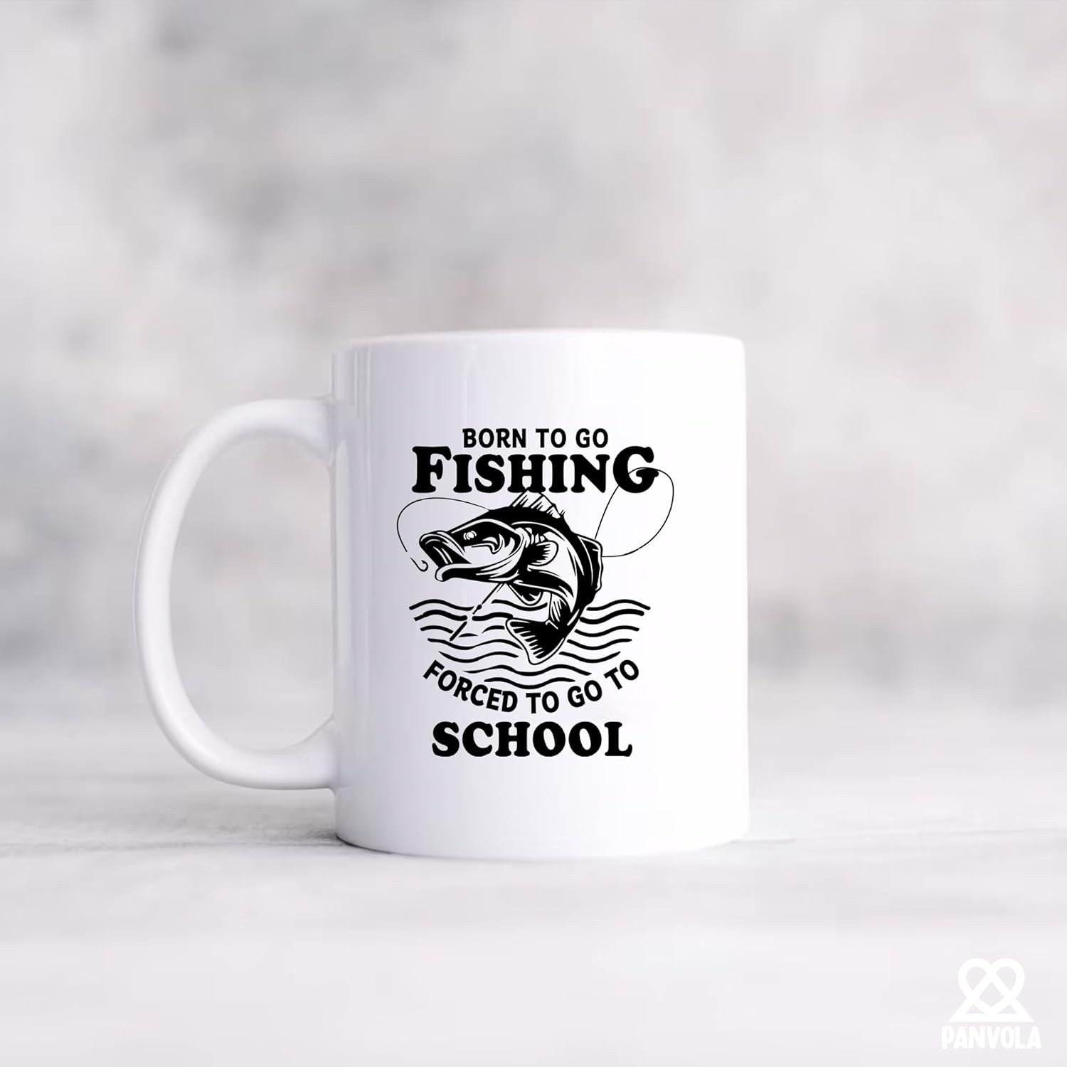 Born To Go Fishing Forced To Go To School Fishing Fisherman Mug Fishing Gifts To Boyfriend Brother Coffee Ceramic Mugs 11oz White - Image 5