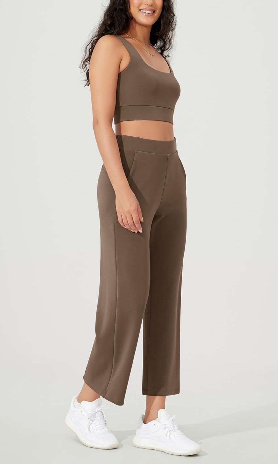 ODODOS Women's Modal Soft Relaxed Cropped Pants High Waist Casual Wide Leg Pants with Pockets - 25" Inseam - Image 3