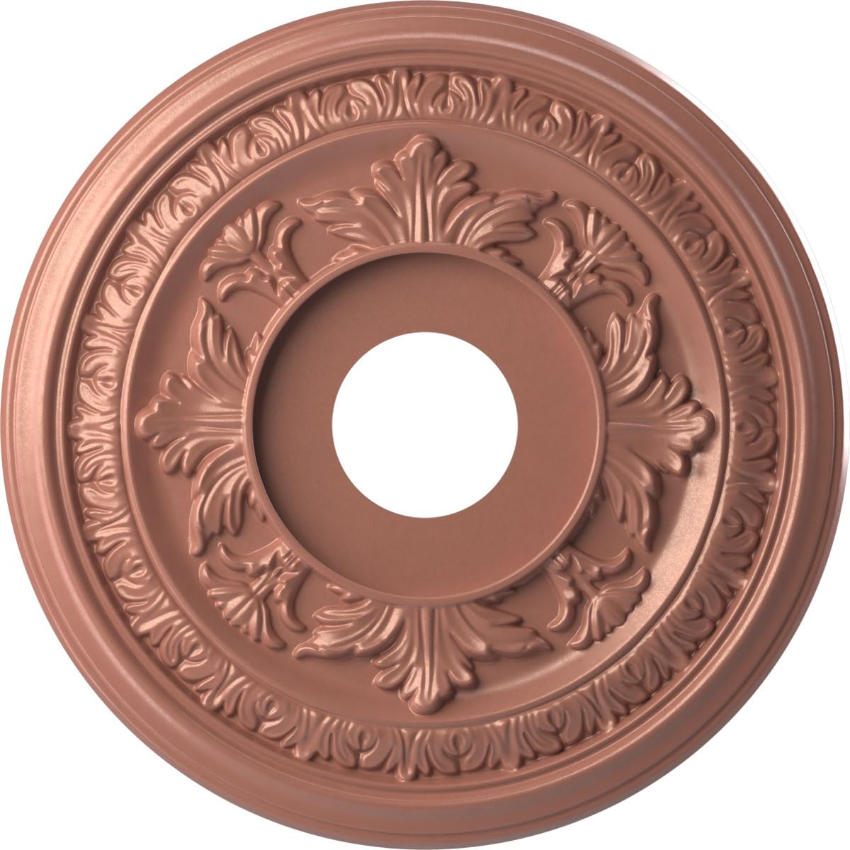 Ekena Millwork CMP16BAFCP Baltimore Thermoformed PVC Ceiling Medallion (Fits Canopies up to 6 1/2"), 16"OD x 3 1/2"ID x 1"P, Universal Pearl Metallic Champagne Pink